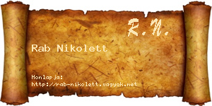 Rab Nikolett névjegykártya