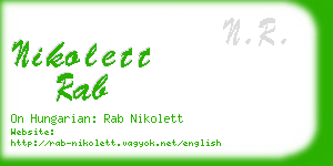 nikolett rab business card
